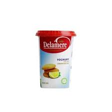 DELAMARE PREM LEMON BISC. YOGHURT 450ML CUP