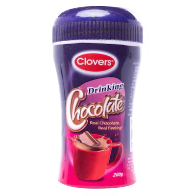 CLOVERS DRINKING CHOCOLATE 200G JAR