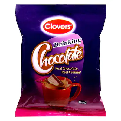 CLOVERS DRINKING CHOCOLATE 100G SAT