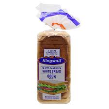 KINGSMIL SLICED SANDWICH WHITE BREAD 600G